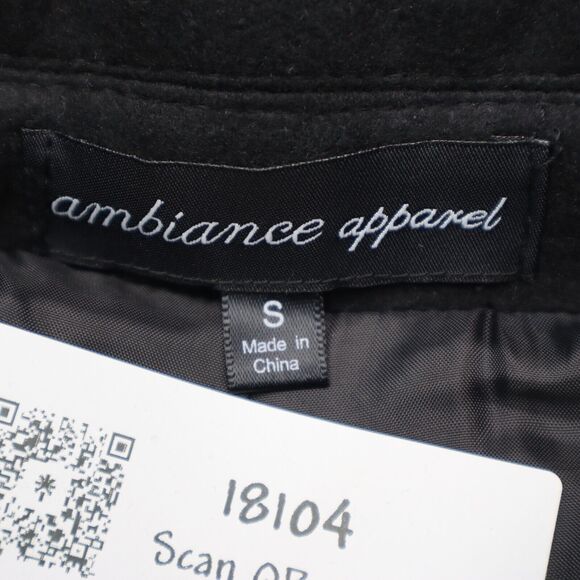 Ambiance Apparel Jacket Womens S Black Plain Long Sleeve Button Down Collared - Picture 2 of 16